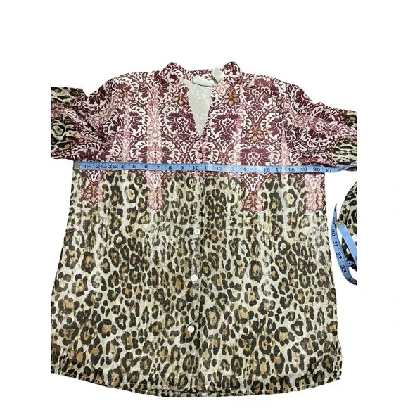 🔥 ALFRED DUNNER Floral Leopard V-Neck Shell Button Blouse 12 EUC! 🔥 - Picture 10 of 11